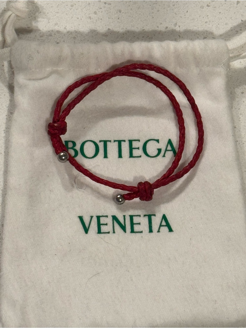 Bottega Veneta Sterling Silver & Woven Leather adjustable bracelet